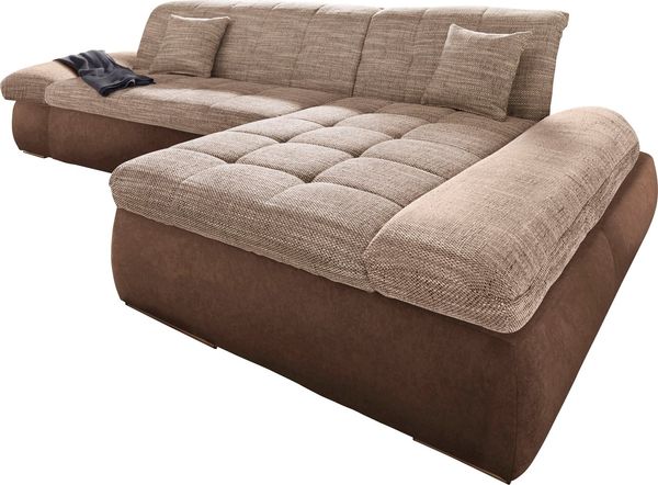 DOMO collection Ecksofa PB Moric wahlweise mit Bettfunktion + Armteilverstellung, L-Form, im XXL-Format, B/T/H:300/172/80 cm, feine Steppung