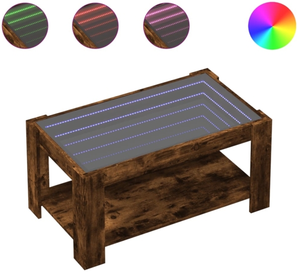 vidaXL LED-Couchtisch Räuchereiche 93x53x45 cm Holzwerkstoff 847557