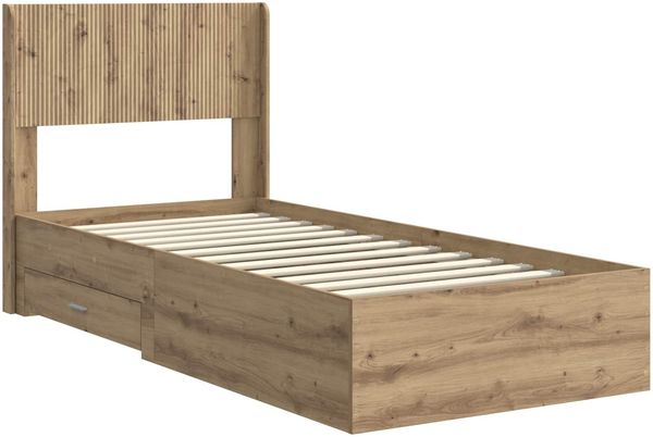 vidaXL Bettgestell mit Stauraum und Kopfteil Artisan-Eiche 90 x 190 cm 3414522 Bild 4