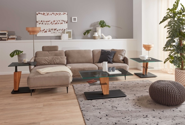 Couchtisch höhenverstellbar Clio 100x47x60 Parsolglas Wildeiche/Grau Bild 4