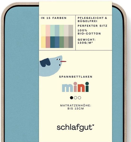 Schlafgut Spannbettlaken Casual Mini Spannbettlaken, Jersey, Gummizug: rundum, (1 Stück), für Kinder, MADE IN GREEN by OEKO-TEX®