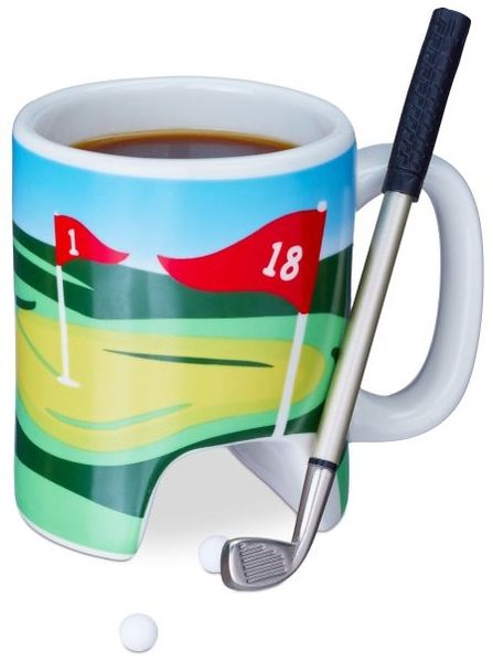 Relaxdays 4 x Golftasse mit Schläger
