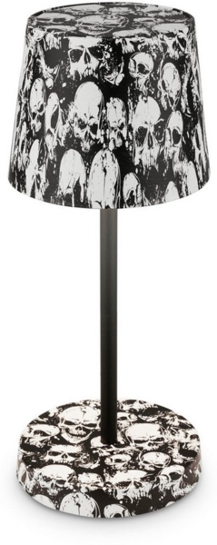BRILONER - LED Tischlampe kabellos IP44 mit Touch, dimmbar in Stufen, Spritzwasserschutz, Nachttischlampe, Leselampe, LED Lampe, Campinglampe, Tischleuchte, Outdoor Lampe, 26x10,5 cm, Skulls Motiv