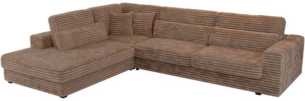 Freistehendes Ecksofa mit lose Kissen, L-form - SAVONA - links - Braun Cord Bild 6