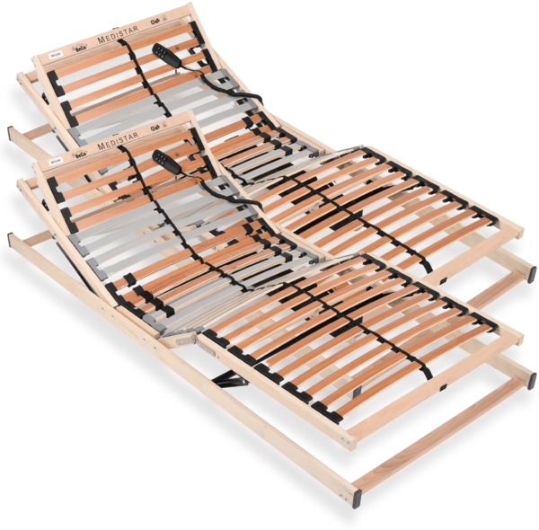 Lattenrost 200x200 cm montiert elektrisch verstellbares Kopf & Fußteil 5 Zonen 28 Latten Belastbarkeit 150?kg Made in Germany Birkenschichtholz