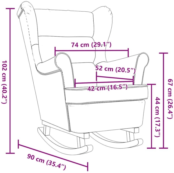vidaXL Schaukelsessel Blau 74x90x102 cm Stoff 4016927 Bild 8