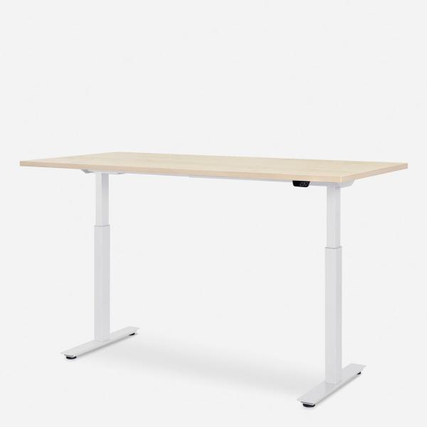 160 x 80 cm WRK21® SMART - Mandal Ahorn / Weiss elektrisch höhenverstellbarer Schreibtisch