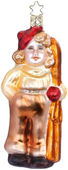 Skifahrer 12,5cm Weihnachtsschmuck von Inge-Glas®