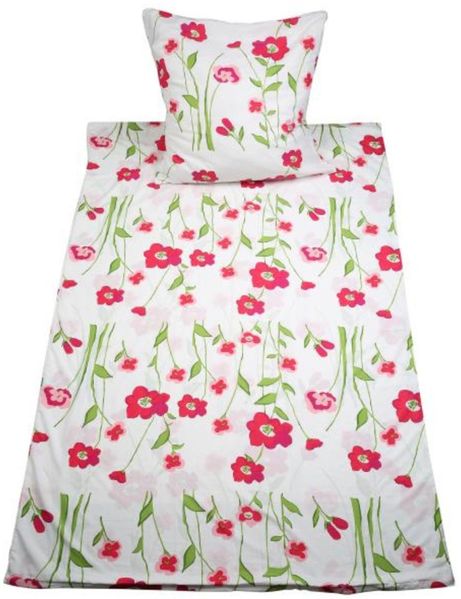 HTI-Living Rote Wiesenblumen Bettwäsche 2-teiliges Set 135 x 200