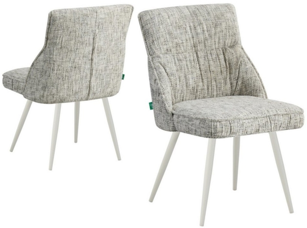 DUBI Möbel 4-Fußstuhl MELINA, 4-Fuss Gestell Weiß 2er-Set