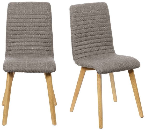 OTTO home 4-Fußstuhl Arosa Esszimmerstuhl, Polsterstuhl, Küchenstuhl, Speisestuhl, Essstuhl (Set, 2 St), 2er-Set, Beine aus Massivholz Eiche oder Buche, mit gestepptem Stoff