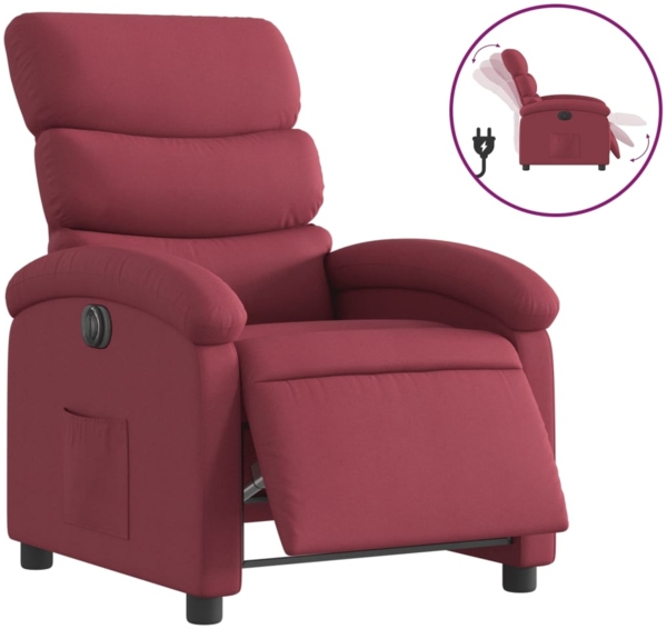 vidaXL Relaxsessel Elektrisch Weinrot Stoff 3203957