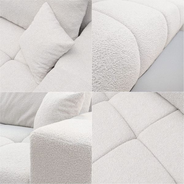 Ecksofa Schlafsofa Sofa ANABEL MAX in Stoff Quelle Weiß Ottomane Rechts Bild 5