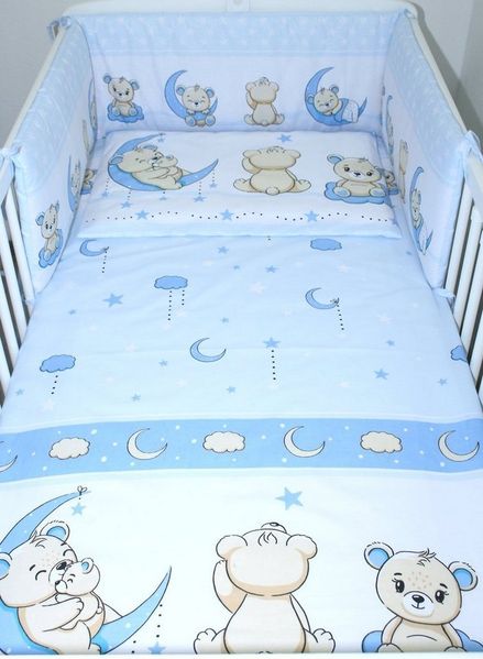 Primawela Babybettwäsche Baby Bettset - 6 teiliges Set mit Chiffon Himmel Bettwäsche Nestchen
