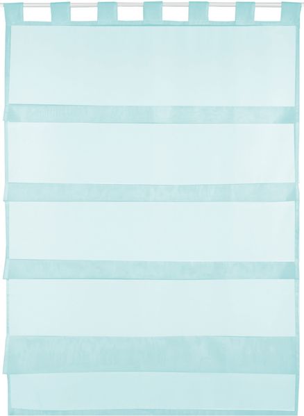 Bestlivings türkise Bistrogardine Transparent mit Schlaufen in 80x110 cm ( BxL ), in vielen Varianten erhältlich