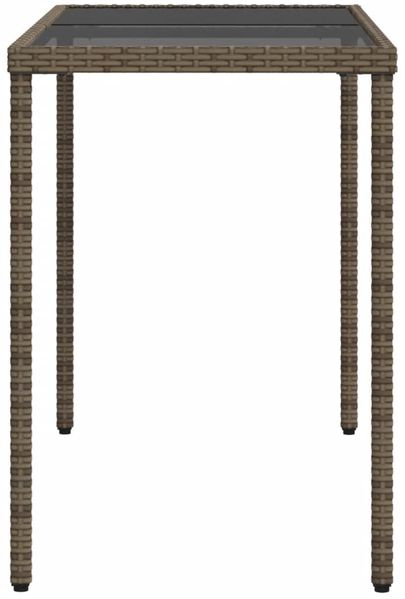 Gartentisch, Balkontisch mit Glasplatte Grau 115 x 54 x 74 cm Poly Rattan Bild 5