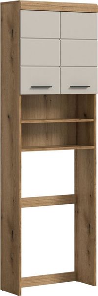 welltime Waschmaschinenumbauschrank SIENA, Breite 63cm, für Waschmaschine & Trockner, 2 Türen, MDF-Front (TOPSELLER)