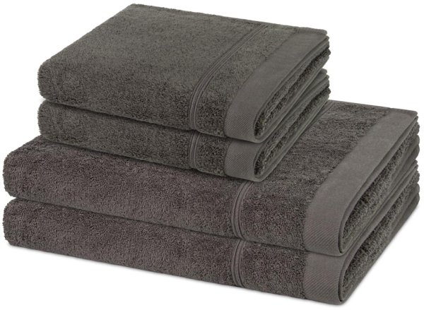 Ross Rubin 4 tlg. Frottier-Set - 2 X Handtuch (50 X 100cm), 2 X Duschtuch (70 X 140cm) - 480 - Mokka