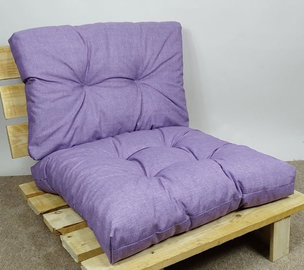 Rattani Sitzkissen Kissen / Polster für PE - Rattanmöbel, Set Sitz + Rücken Violett