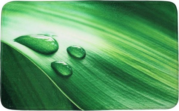 Sanilo Badematte Green Leaf, rutschhemmend, waschbar, schnelltrocknend, Polyester, rechteckig, sehr weich, hochwertig & modern, 50 x 80 cm oder 70 x 110 cm