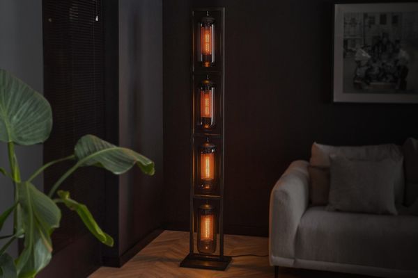KAWOLA Stehleuchte TRIEST Stehlampe Glas schwarz 190 x 23 x 34 cm