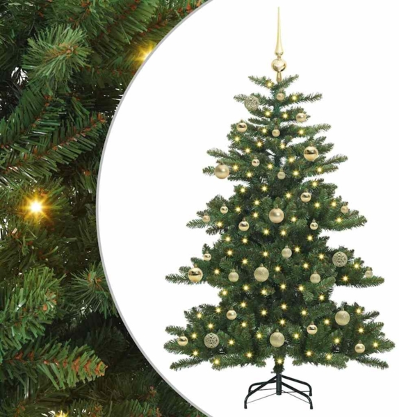 vidaXL Künstlicher klappbarer Weihnachtsbaum Grün 150 cm PVC und Stahl 3397657