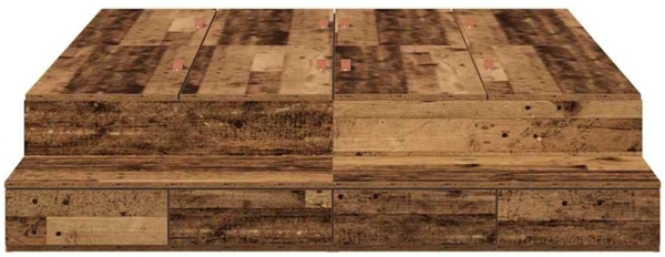 vidaXL Aufbewahrungsbettgestell Altholz 140 cm Holzwerkstoff 3335699 Bild 7
