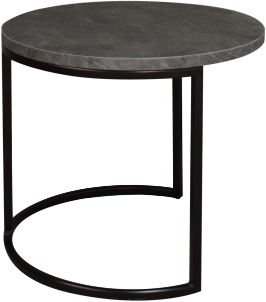 Couchtisch Rund Elesa 2 60x51x60 Holzwerkstoff Schwarz/Keramik grau