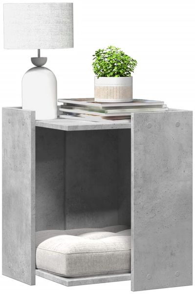 vidaXL Katzenklo Betongrau 42x42x51 cm Holzwerkstoff 857745
