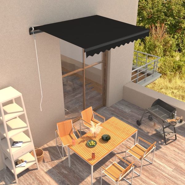 vidaXL Einziehbare Markise Handbetrieben 300 x 250 cm Anthrazit 3051237