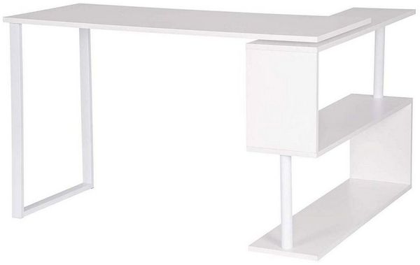 Woltu Schreibtisch (1-St), Bürotisch mit Ablagen, 120x100x74cm(BxTxH), MDF