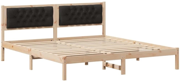 vidaXL Bettrahmen Schwarz 160 x 200 cm Massives Kiefernholz 878176