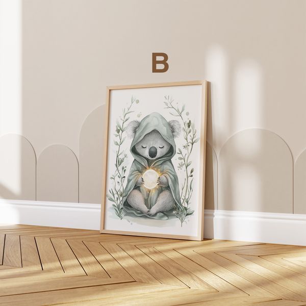 Waldtiere Kinderzimmer Magisch Aquarell Reh Poster · Kinderzimmer Bilder · Wand Deko · Kunst Druck · Deko Print ohne Rahmen - 15 x 20 cm / B