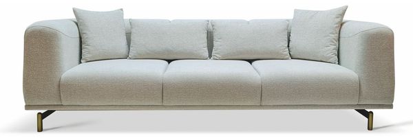 Casa Padrino Luxus Sofa Grau / Messing 240 cm - Wohnzimmer & Hotel Interior