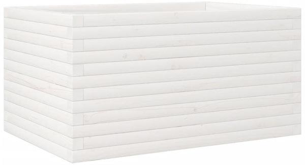 vidaXL Pflanzkübel Weiß 90x60x45,5 cm Massivholz Kiefer 847279