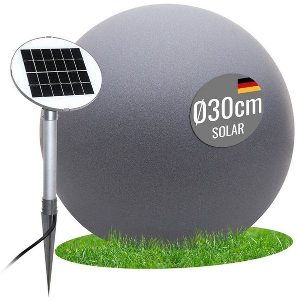 8 seasons design LED Kugelleuchte Shining Globe, Kugellampe für außen (Garten, Terrasse, Balkon), LED fest integriert, warmweißes Licht, Solarpanel, Dämmerungssensor, Solarlampe - robust & langlebig