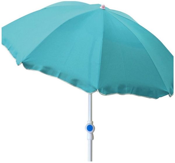 Sonnenschirm rund Ø2m petrol Polyester knickbar UV Schutz
