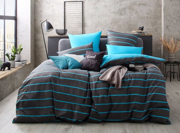 OTTO home Bettwäsche Katja, Linon, 2 teilig, Bettwäsche aus Baumwolle, Bettwäsche mit Streifen-Design, Wendeoptik
