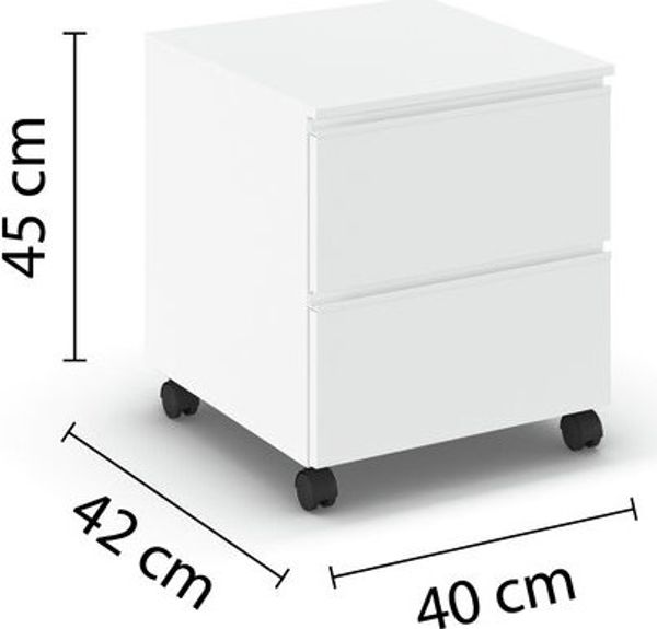 rauch Joel, Rollcontainer, 2 Schubladen, Farbe Weiß, BxHxT 40x45x42cm Bild 4