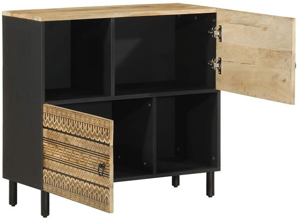 Sideboard, Kommode 80x33,5x75 cm Raues Mangoholz