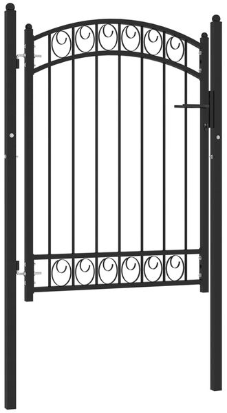 vidaXL Zauntor EMMEN mit Bogenabschluss Stahl 100 x 98,5 cm Schwarz 146369 Bild 2