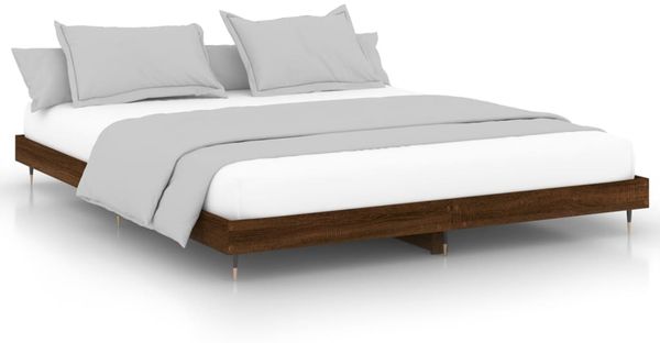 Doppelbett, Bettgestell Modernen ohne Matratze Braun Eichen-Optik 200x200 cm d1935e
