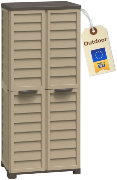 Gartenschrank Wetterfest Outdoor Kunststoff Schrank Kunststoffschrank Mehrzweckschrank Balkonschrank Geräteschrank Hochschrank Outdoor Wetterfest