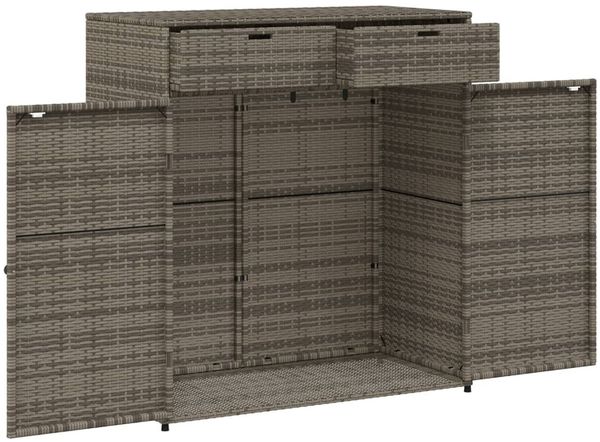 vidaXL Gartenschrank Grau 105x55x113 cm Poly Rattan 365565 Bild 6