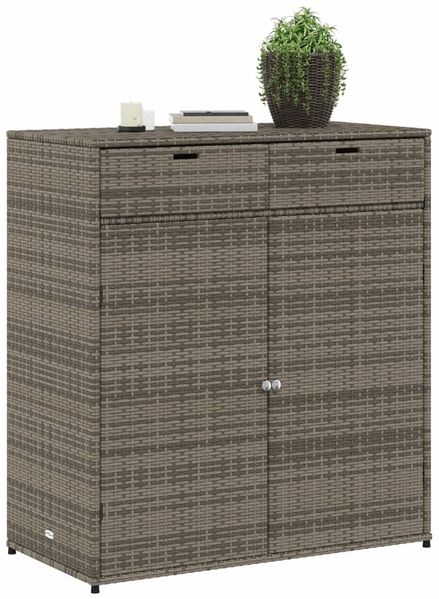 vidaXL Gartenschrank Grau 105x55x113 cm Poly Rattan 365565 Bild 4