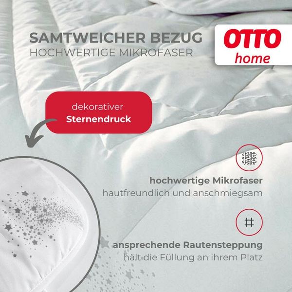 OTTO home Microfaserbettdecke Baca, Bettdecke 135x200 cm, 155x220 cm und weitere Größen, Füllung: aus hochwertiger 6D-Hohlfaser, Bezug: Polyester, Bettdecken, Sommer, Winter, 4-Jahreszeiten, Decke