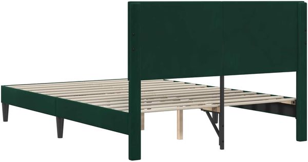 vidaXL Bettrahmen mit Kopfteil Dunkelgrün 120 x 200 cm Samt 42027657 Bild 6