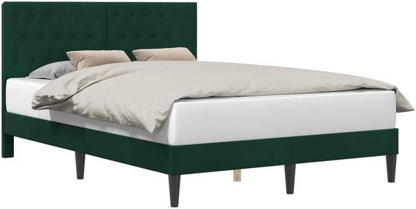 vidaXL Bettrahmen mit Kopfteil Dunkelgrün 120 x 200 cm Samt 42027657 Bild 2