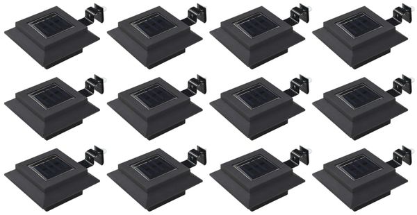 vidaXL Solar-Außenleuchten 12 Stk. LED Rechteckig 12 cm Schwarz 277136