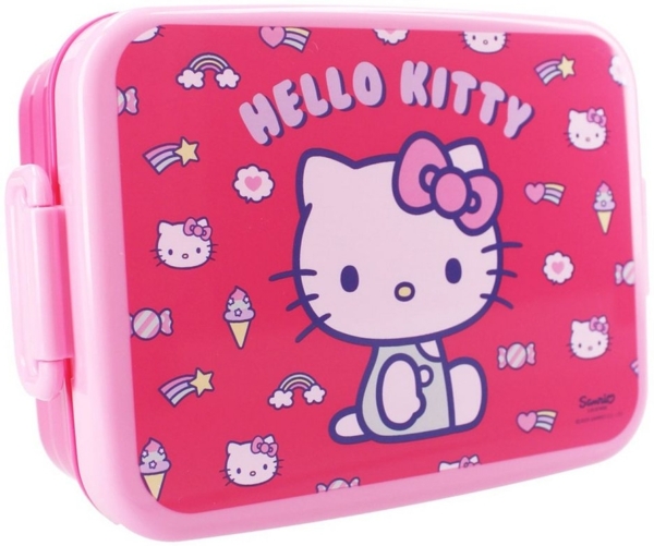 Hello Kitty Snackbox – Kinder Essensbox mit Deckel und Schnappverschlüssen